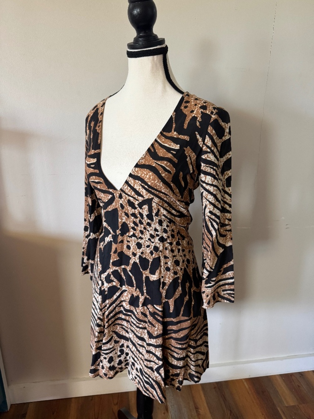 NOVELLA ROYALE Mixed Animal Print mini Dress — Size Small